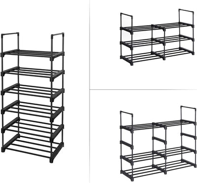 6-Tier Shoe Rack Iron Shoe Storage DIY Organiser