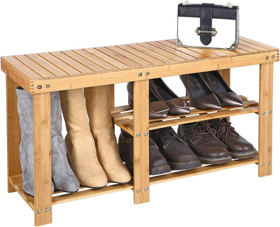 3-tier Bamboo Shoe Rack Bench