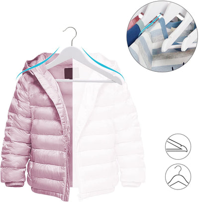 Kids Wooden Coat Hangers White (Set of 20)