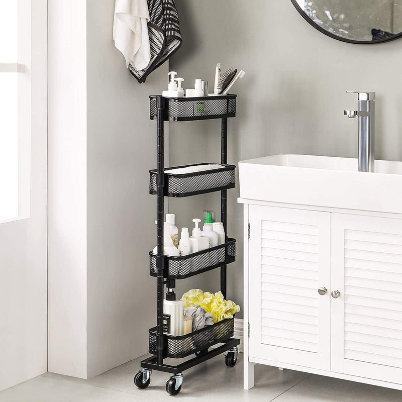 4-Tier Slim Space Saving Steel Trolley