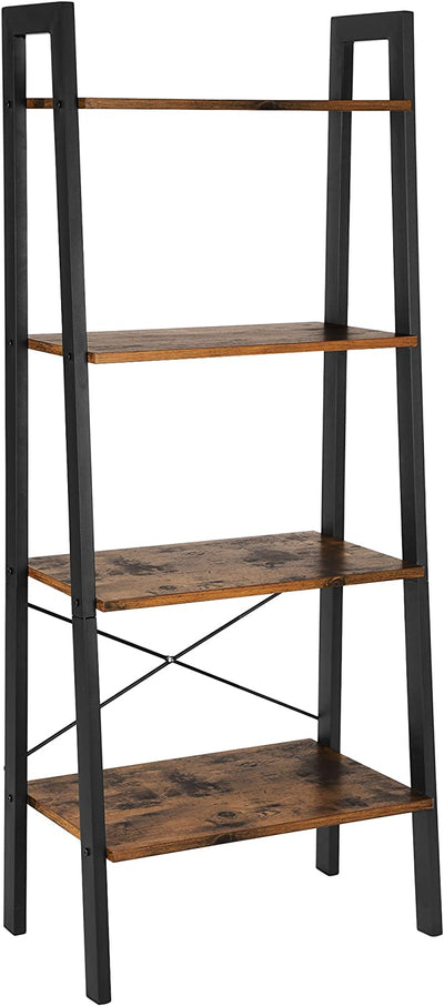 Vasagle Mariah 4 Tier Ladder Bookshelf  - Rustic Brown