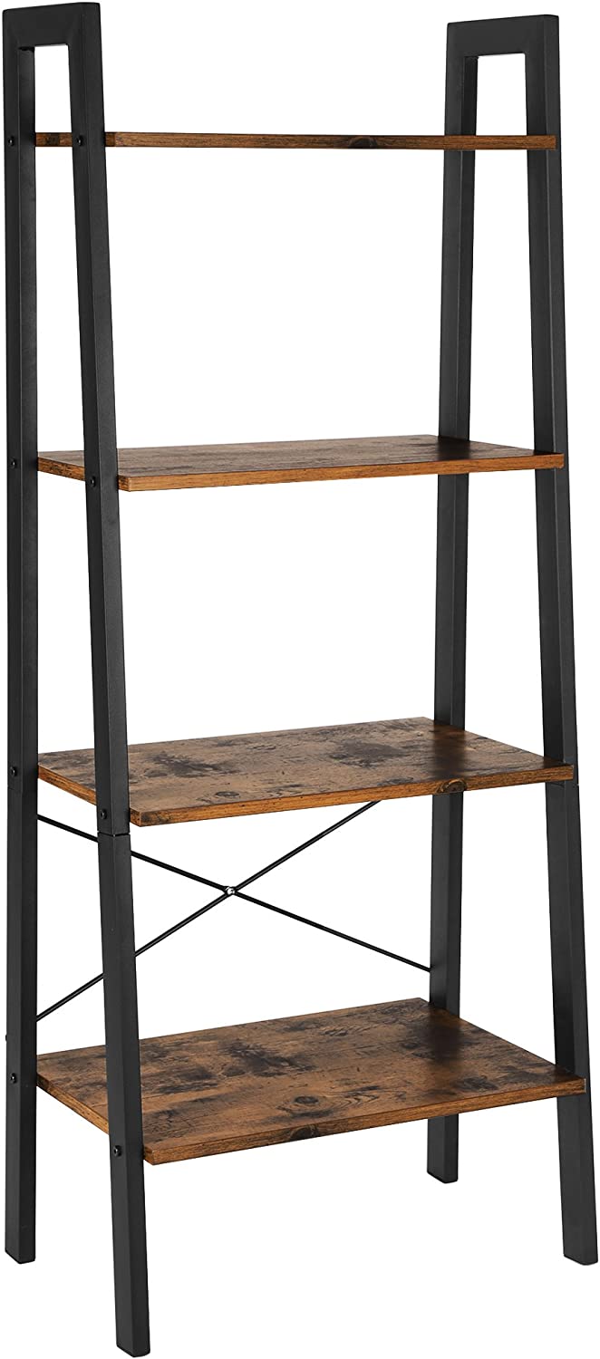 Vasagle Mariah 4 Tier Ladder Bookshelf  - Rustic Brown