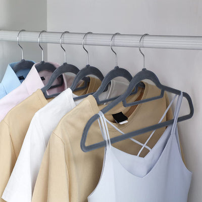 Velvet Clothes Hangers Grey (Set of 100)