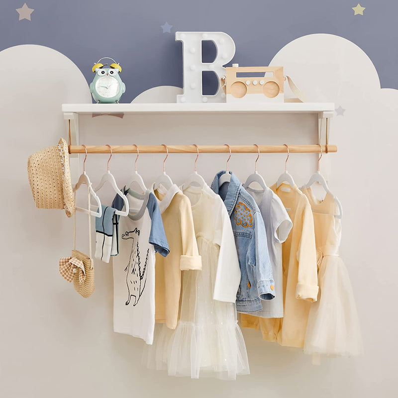 Kids Baby Velvet Coat Hangers White and Pink (Set of 50)