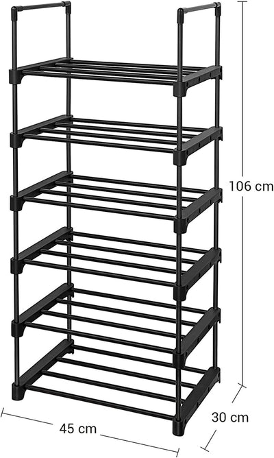 6-Tier Shoe Rack Iron Shoe Storage DIY Organiser