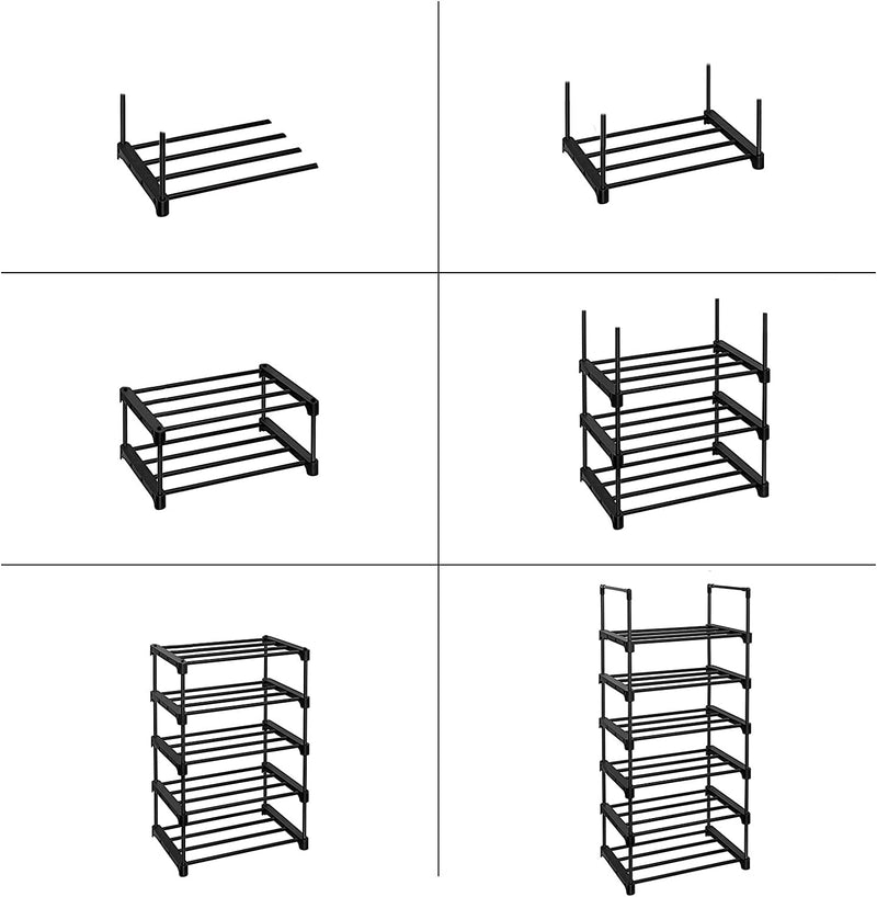 6-Tier Shoe Rack Iron Shoe Storage DIY Organiser