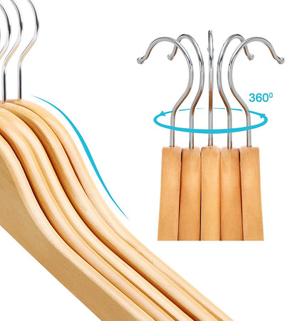 Kids Baby Wooden Coat Hangers Natural (Set of 20)