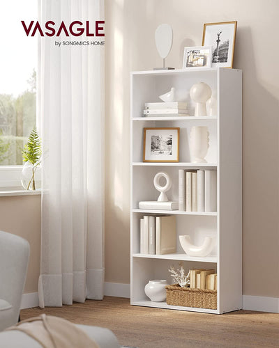 Vasagle 5 Tier Bookcase 24 x 60 x 134 cm - White