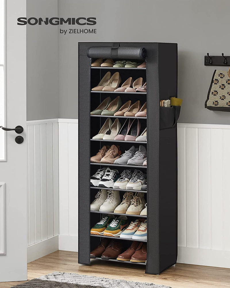 10-Tier Shoe Organiser Rack Black