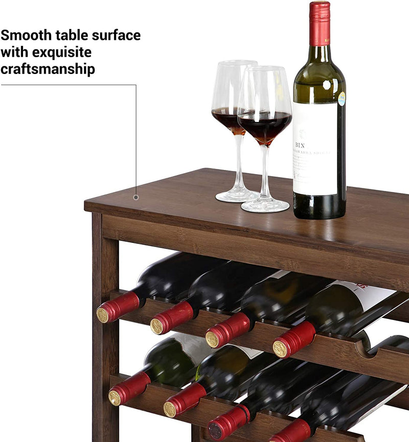 7-Tier 42 Bottles Bamboo Wine Rack - Walnut