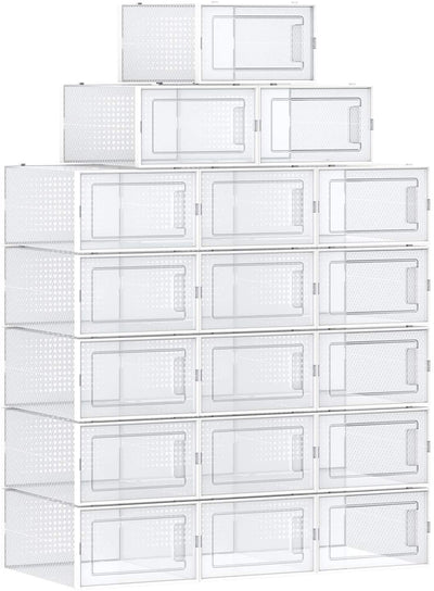 Large Drop-Front Shoe Box Fit up to UK Size 12 (Set of 18)