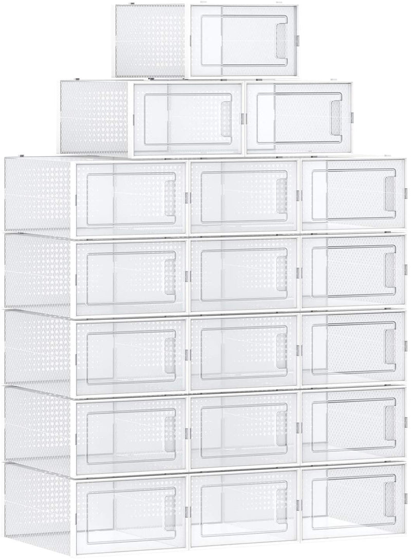 Large Drop-Front Shoe Box Fit up to UK Size 12 (Set of 18)