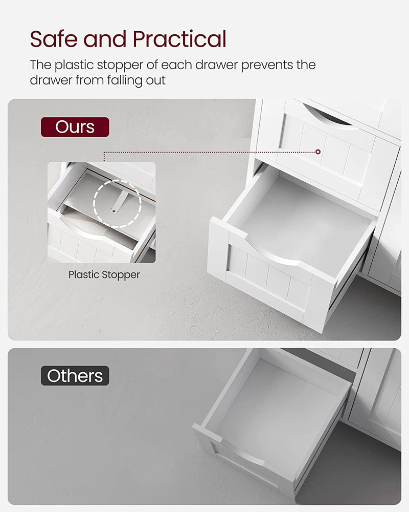 Vasagle Maisie Bathroom Floor Freestanding Storage Cabinet - White