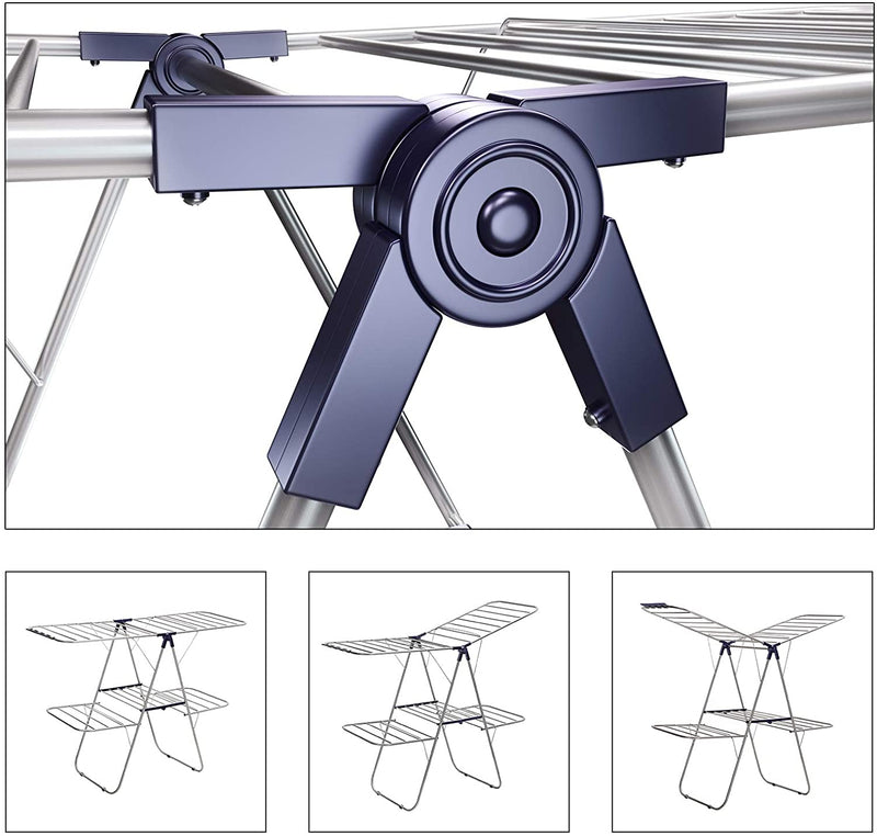 Multi Levels Laundry Clothes Airer with Extra Space