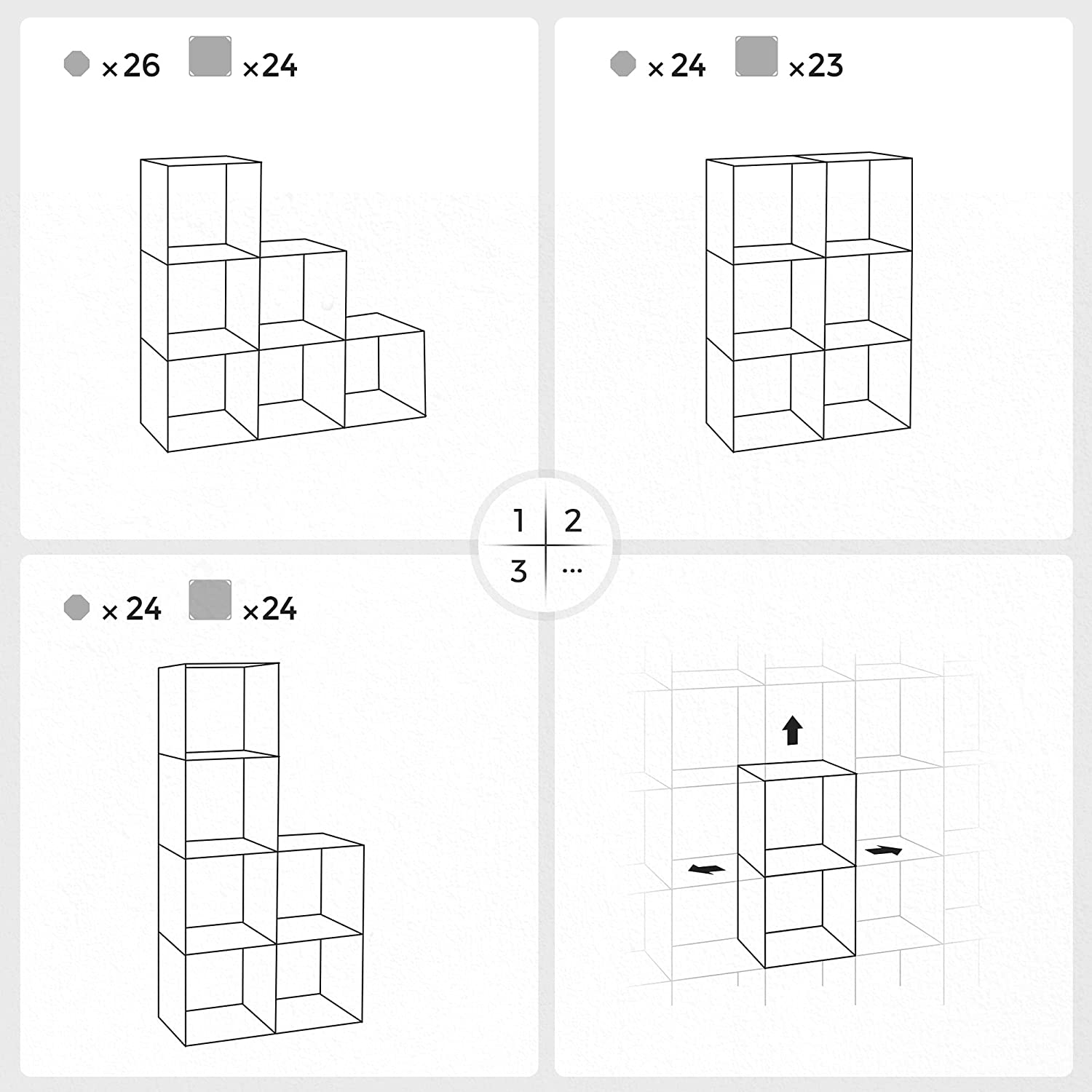 Modular Storage Shelves White (Set of 6) – Space General