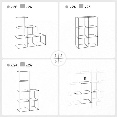 Modular Storage Shelves White (Set of 6)