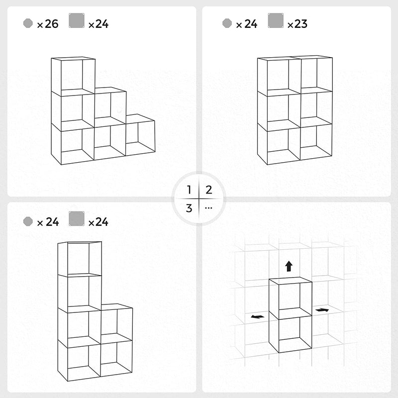 Modular Storage Shelves White (Set of 6)