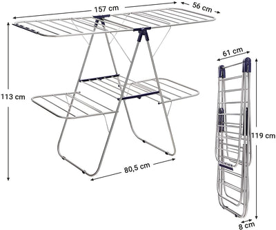 Multi Levels Laundry Clothes Airer with Extra Space