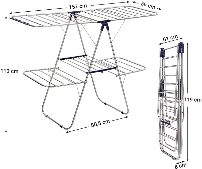 Multi Levels Laundry Clothes Airer with Extra Space