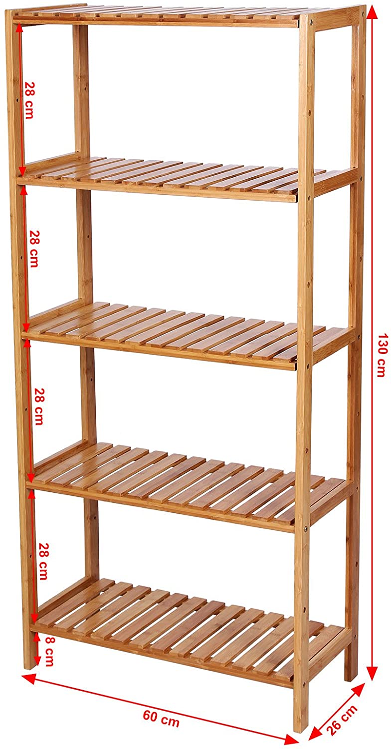 5 Tiers Bamboo Storage Rack Shelf