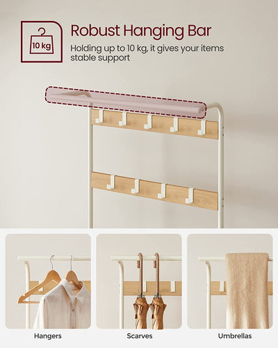 Vasagle Cambrie Hallway Storage Coat Rack - Oak & Cream