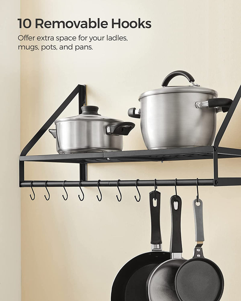 Wall-Mounted Pots and Pans Rack Organiser