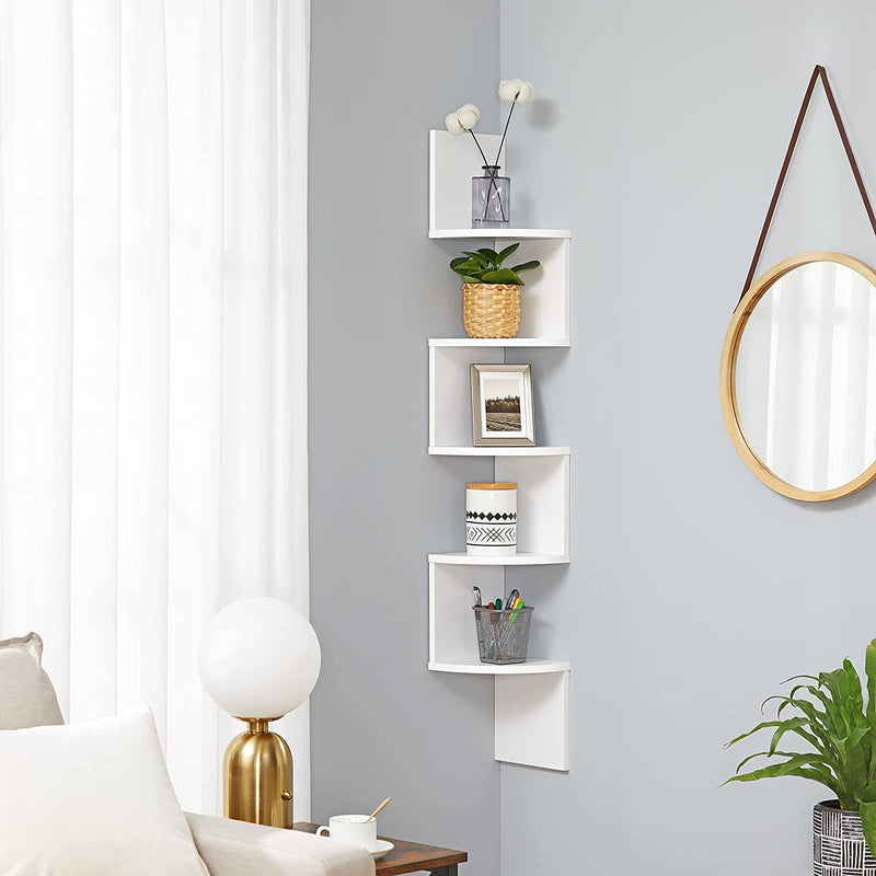 Vasagle 5-tier Floating Wall Book Shelf - White