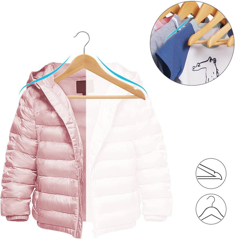 Kids Wooden Coat Hangers Natural (Set of 20)