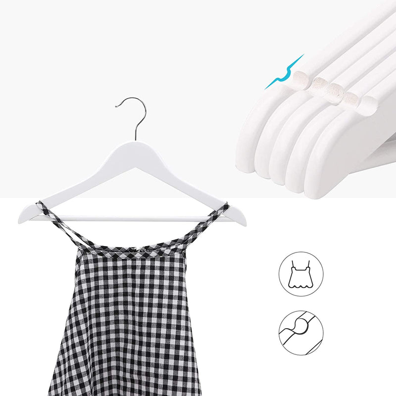 Kids Wooden Coat Hangers White (Set of 20)