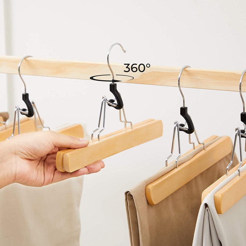 Wooden Non-Slip Pant Hangers (Set of 12)