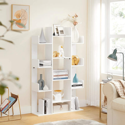 Vasagle Tree Shaped Bookshelf With 13 Storage Shelves - White