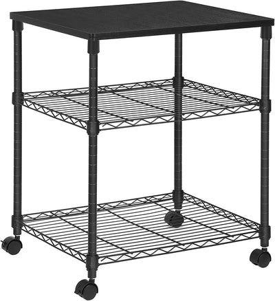 3-Tier Metal Office Printer Trolley Height-Adjustable