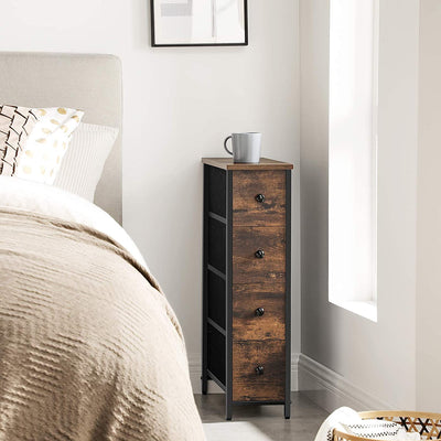 Vasagle Anderson 4 Drawer Narrow Storage Dresser - Brown