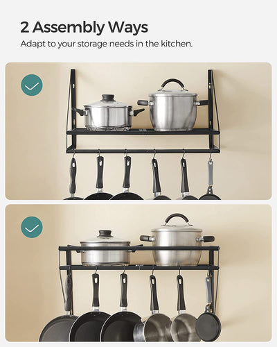 Wall-Mounted Pots and Pans Rack Organiser