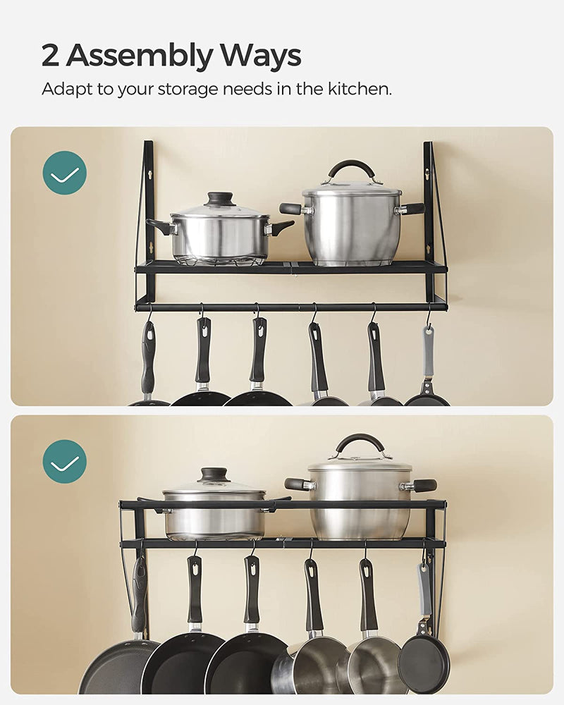 Wall-Mounted Pots and Pans Rack Organiser