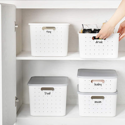 Plastic Storage Bins with Lids (Set of 3)