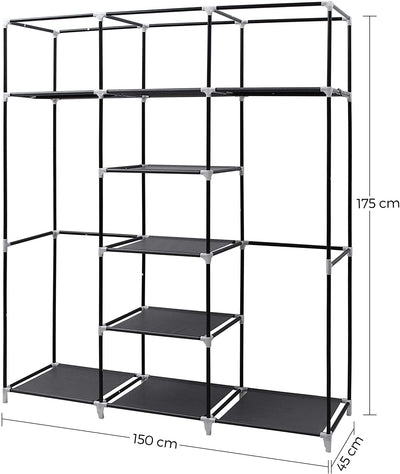 Portable Wardrobe Clothes Storage Organizer (Black)