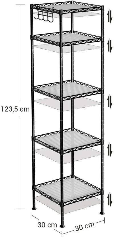 Powder Coated Steel Modular Storage Rack- Black