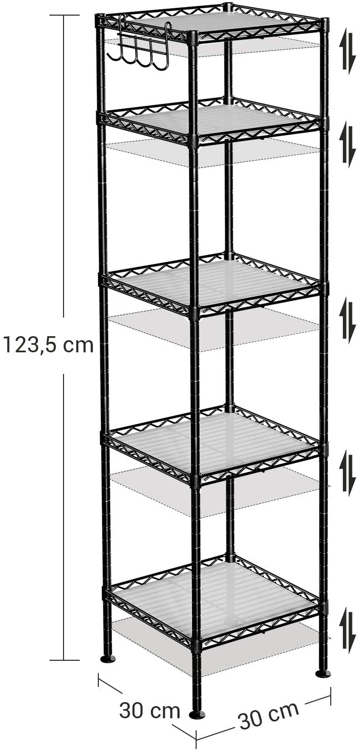 Powder Coated Steel Modular Storage Rack- Black