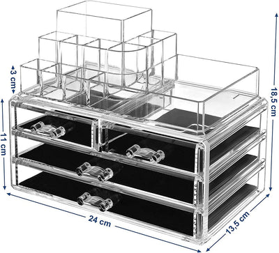 Makeup Cosmetic Storage Organiser With Multi Drawers