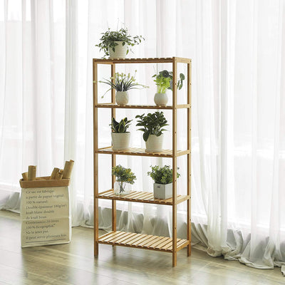 5 Tiers Bamboo Storage Rack Shelf