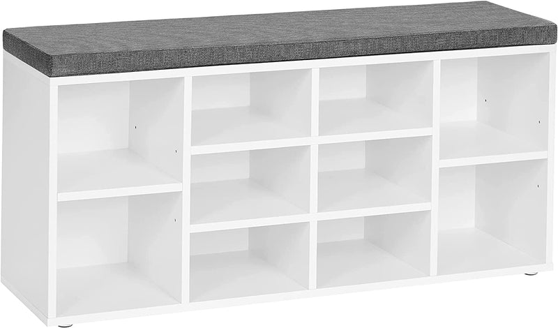 Vasagle Shoe Bench Storage Cabinet 104 x 30 x 48 cm - White