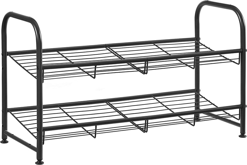 2-Tier Stackable Modular Shoe Rack - Black