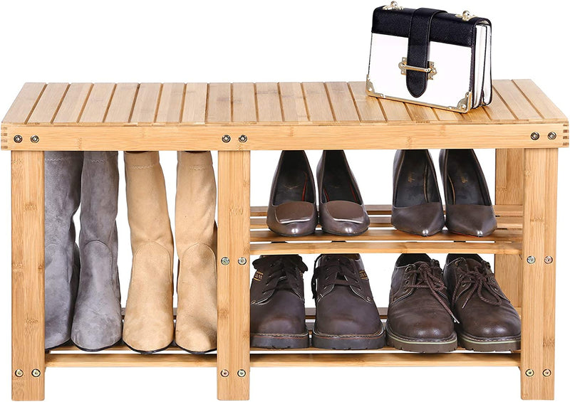 3-tier Bamboo Shoe Rack Bench
