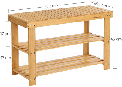 3 Tier Bamboo Shoe Storage Rack - Natural