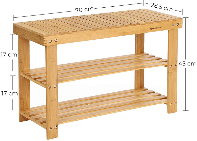 3 Tier Bamboo Shoe Storage Rack - Natural