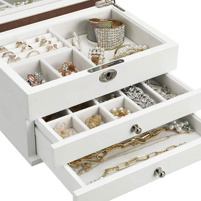 Wooden Jewellery 3-Tier Storage Box