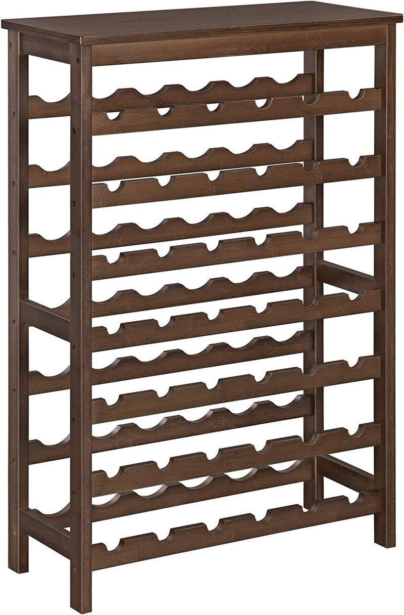 7-Tier 42 Bottles Bamboo Wine Rack - Walnut