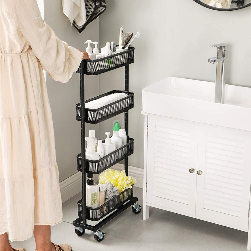 4-Tier Slim Space Saving Steel Trolley