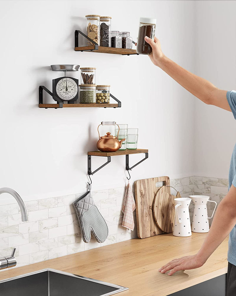 Floating Shelf Wall Mounted Wall Shelves - Brown